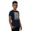 Thumbnail: Model wearing Bella Canvas youth t-shirt with graphic of dancers in blue by Degas.