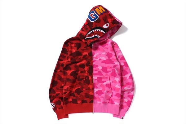 Thumbnail: Bape® COLOR CAMO HALF & HALF SHARK FULL ZIP HOODIE