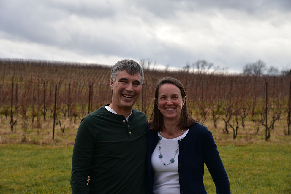 Ed Boyce and Sarah O'Herron, owners of Black Ankle Vineyards