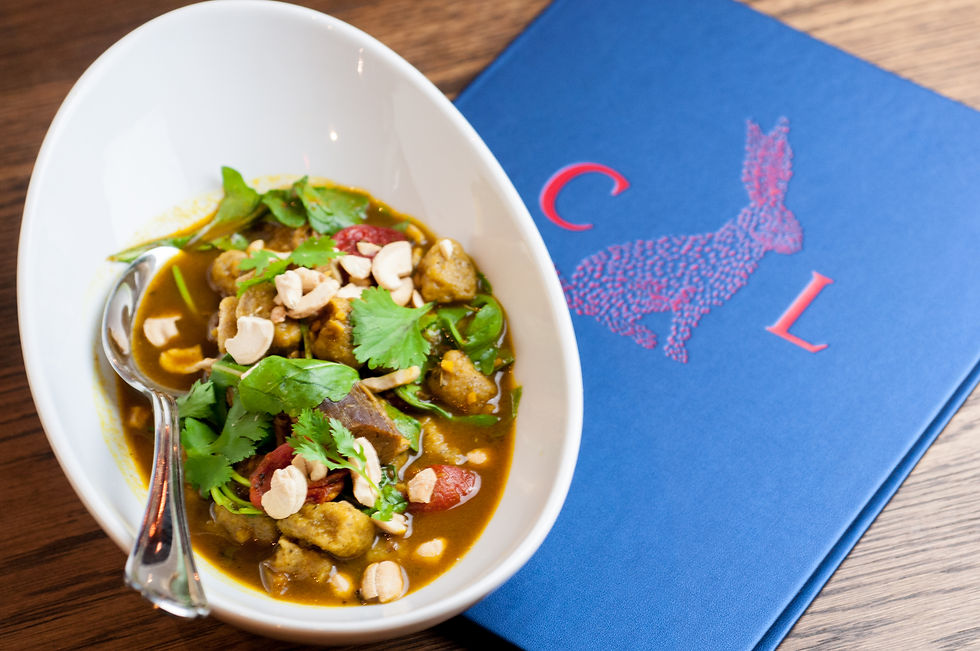 Compere Lapin Curried Goat Sweet Potato Gnocchi. Photo: StarChefs