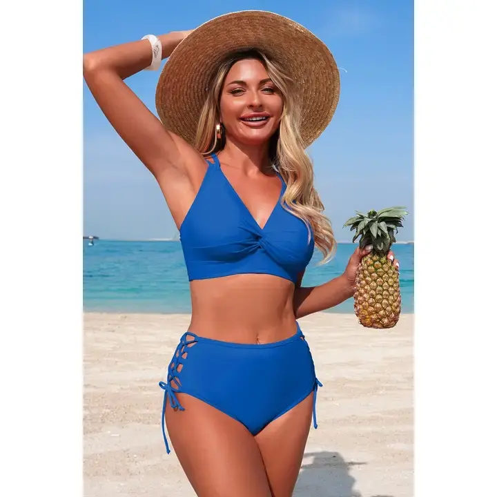 Thumbnail: High Waisted Cross Side Bikini Bottom