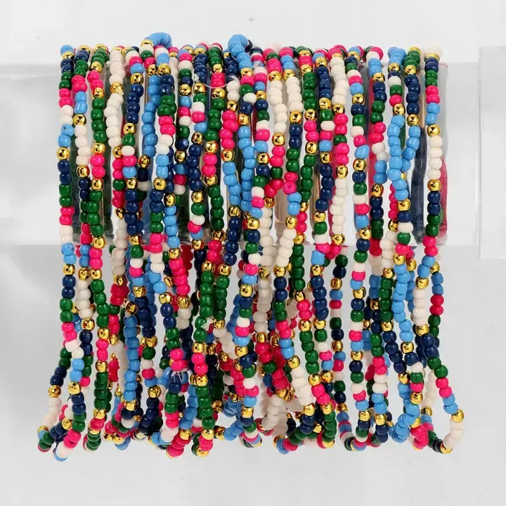 Assorted 2mm Stretch Seed Bead Bracelets
