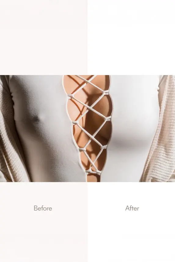 Thumbnail: Close-up of satin bralette with lace-up detail