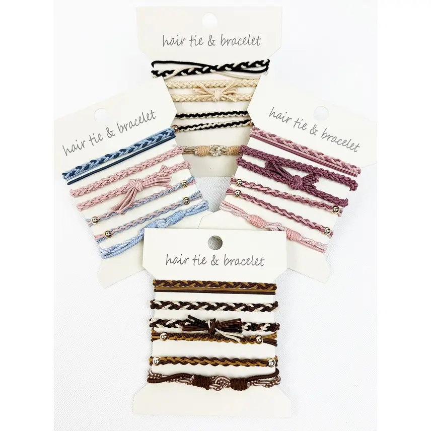 Thumbnail: Four sets of assorted hair ties and bracelets