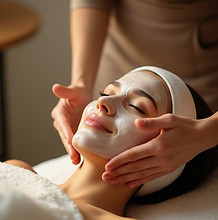 Client getting a facial