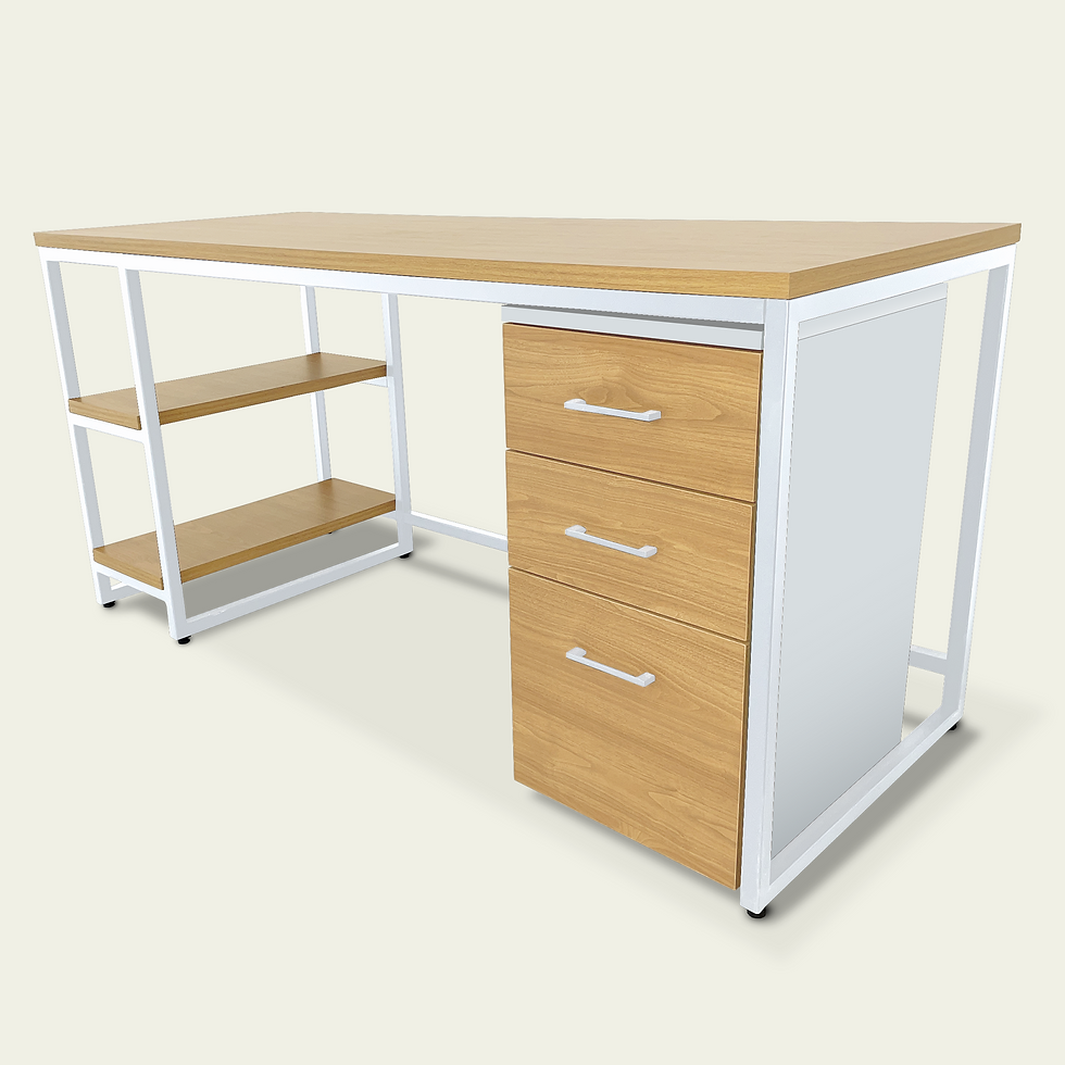 Miniatura: Mesa Industrial para Escritório com Gaveteiro