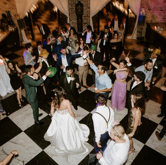 people dancing on reception dance floor in oxford exchange