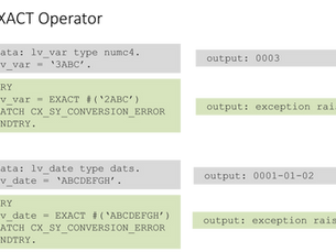 ABAP tricks #22/100: 😀 EXACT Operator