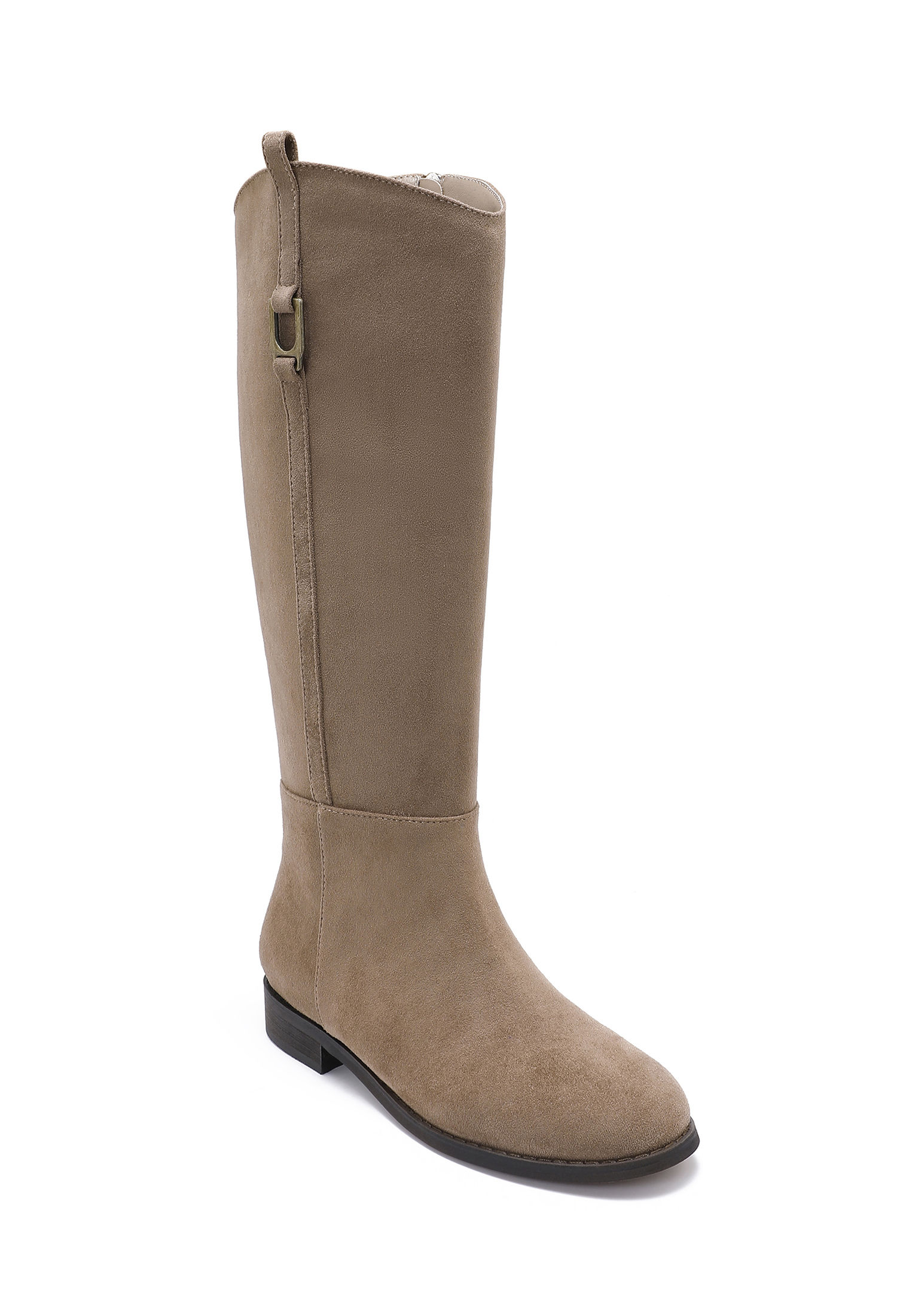 LEVY // suede detail boots beige