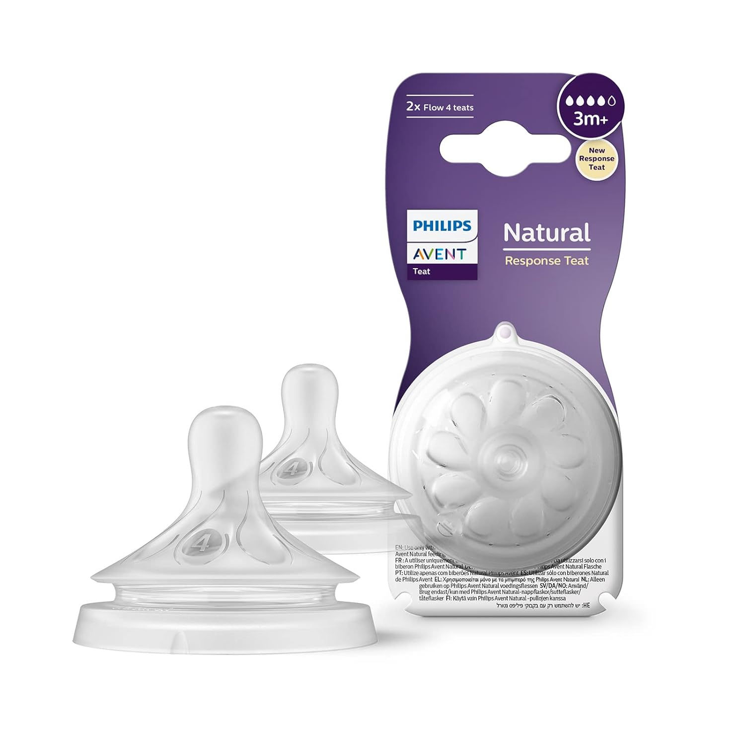Philips Avent Natural Response Bottle Teat 3m+ SCFY964/02