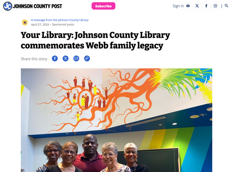 Merriam Kansas Library Public Art Installation Feature with Webb Family