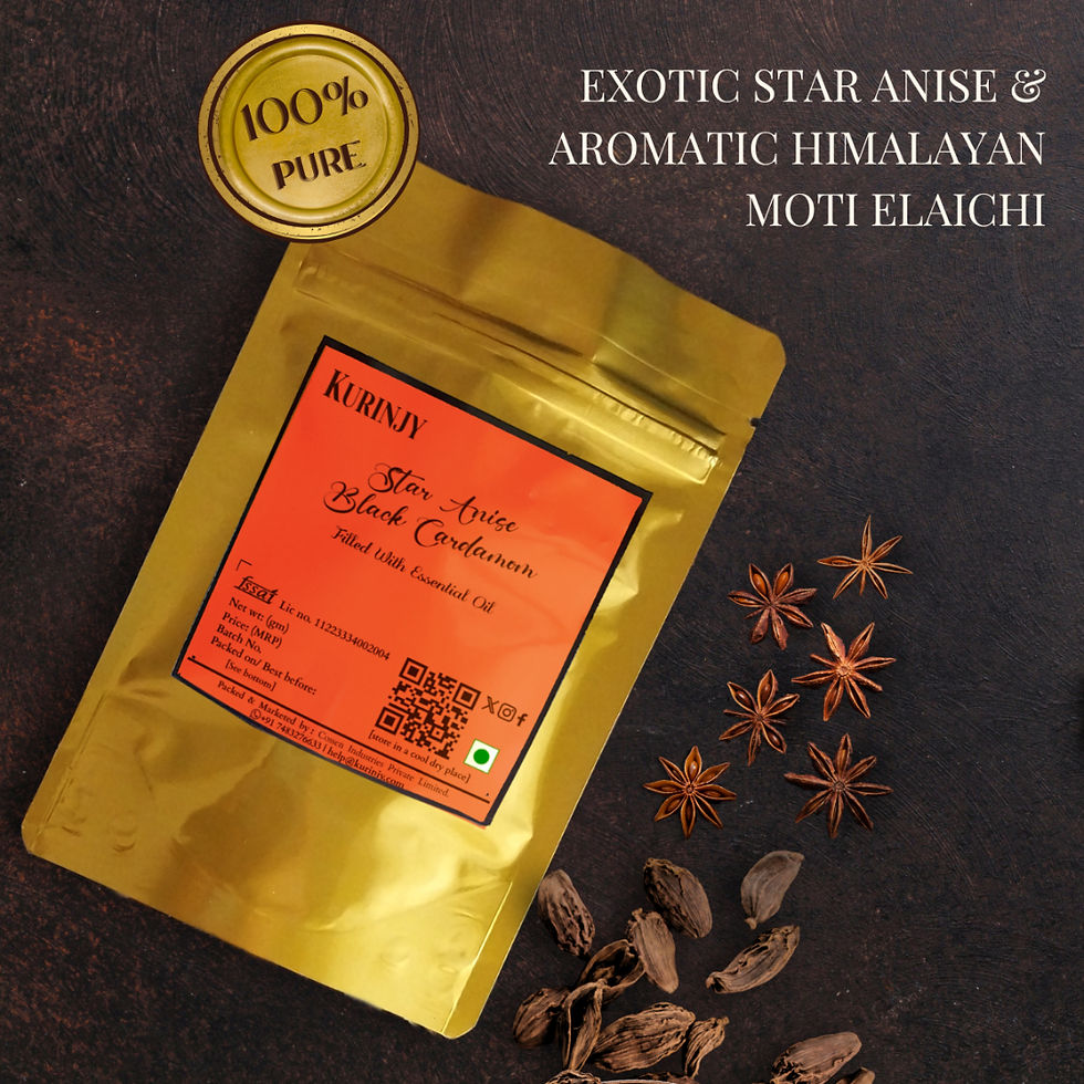 Thumbnail: Black Cardamom - Star Anise Combo 40g | Pure Aromatic Kali Elaichi & Chakraful
