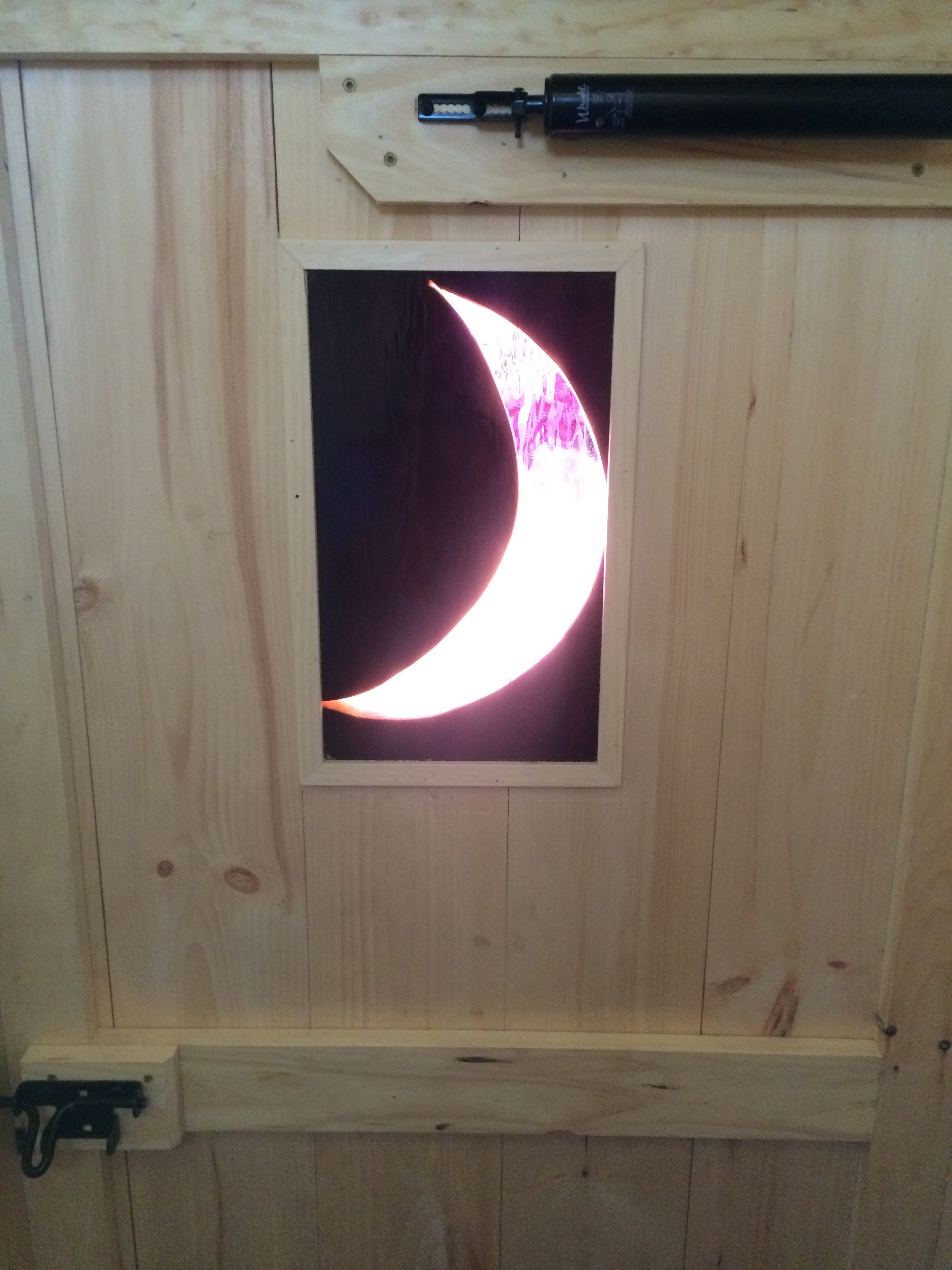 Rustic Red Stainless Glass Moon
