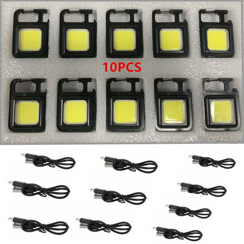 Thumbnail: Mini LED 500mah Cold White Work Light Portable Pocket Flashlight Keychains USB 