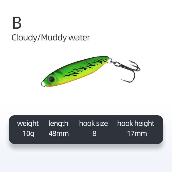 Thumbnail: HANDING Metal Jig Fish 7/10/15g Fishing Jigs Saltwater Fishing Lures with Assis