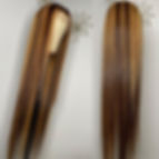 Thumbnail: Highlight Ombre Brown Blonde Straight Hair Wigs HD Transparent Lace Front Wig B