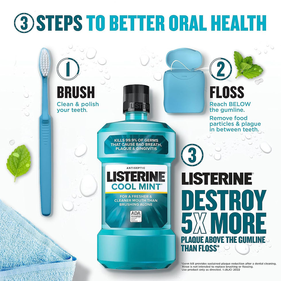 Thumbnail: Listerine Cool Mint Antiseptic Mouthwash, Bad Breath, Plaque & Gingivitis, Mint