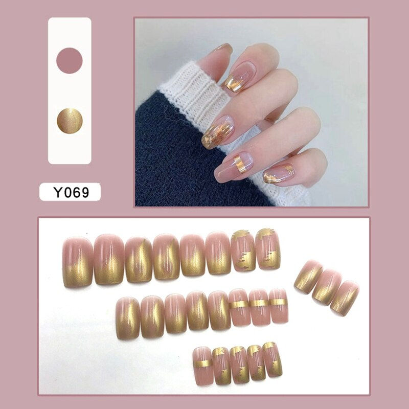Thumbnail: 24pcs Lovely Girl Nail Art Wearable Press On Fake Nails Tips Full Finished Fals