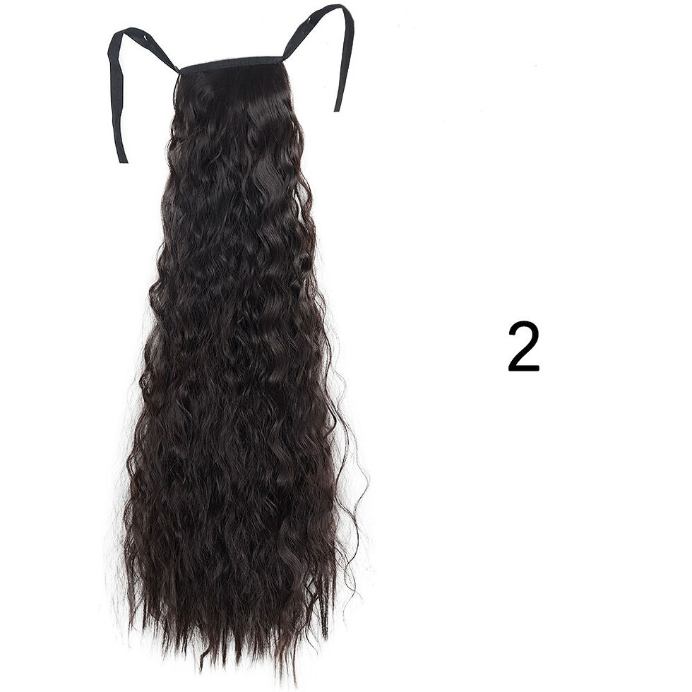 Thumbnail: Synthetic 85cm Long Wavy Ponytail Clip In Hair Extensions Wrap Around Corn Wavy