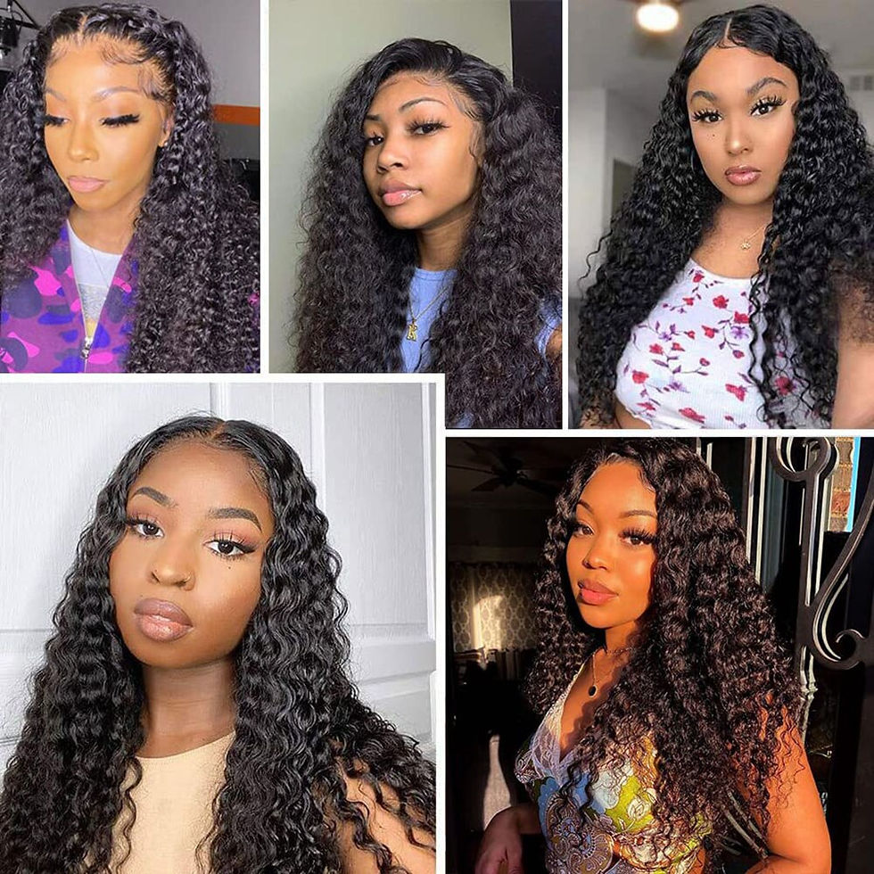 Thumbnail: Deep Wave 13x4 Lace Frontal Human Hair Wig Brazilian 30 32 Inch HD Transpare La