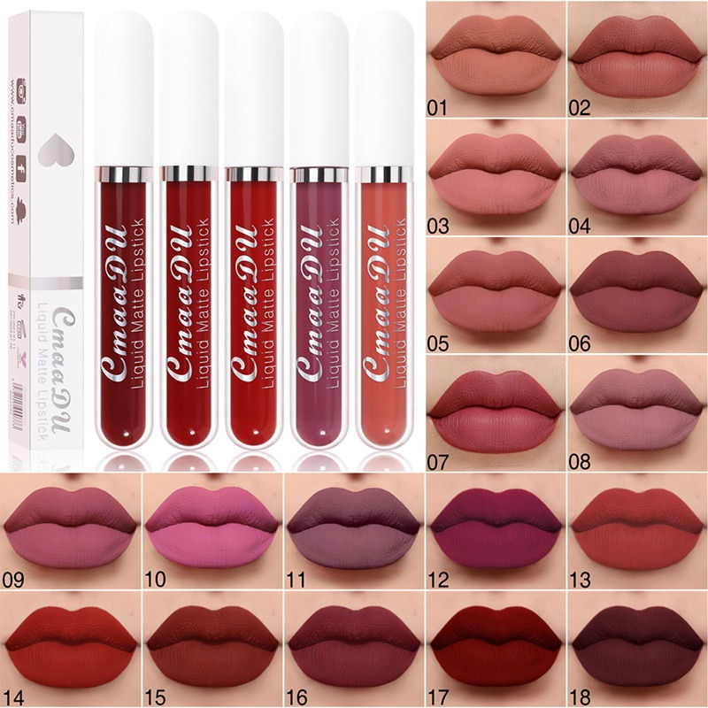 18 Colors Velvet Matte Lipstick Waterproof Long Lasting Red Lip Matte Lipstick