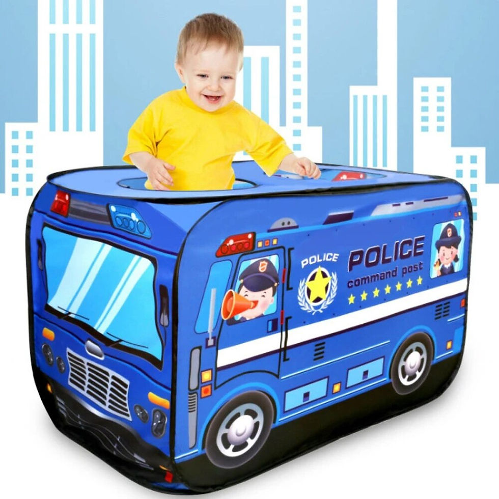 Thumbnail: Children's Car Tent House Fire Truck Foldable Play Tent Indoor and Outdoor Game