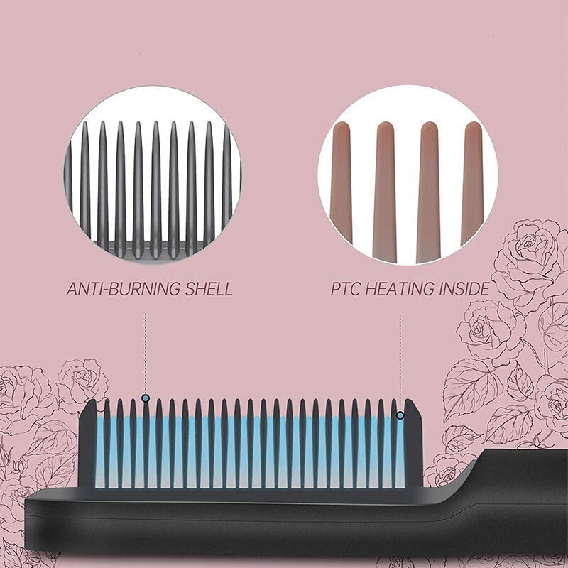 Thumbnail: Hair Straightener Professional Quick Heated Electric Hot Comb Hair Straightener
