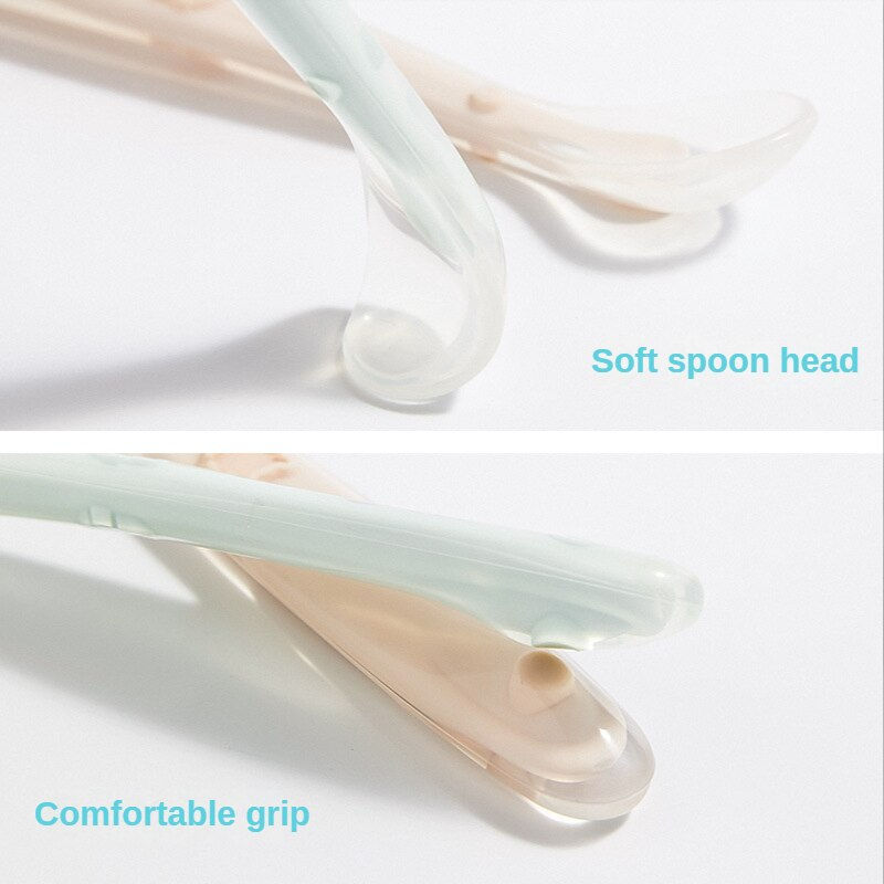 Thumbnail: Baby Soft Silicone Spoon Candy Color Infant Complementary Food Feeding Training