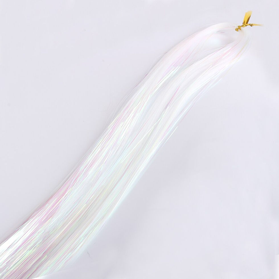 Thumbnail: 110cm Colorful Shiny Threads Glitter Hair Tinsel Kit Gold Purple Blue Silk Hair