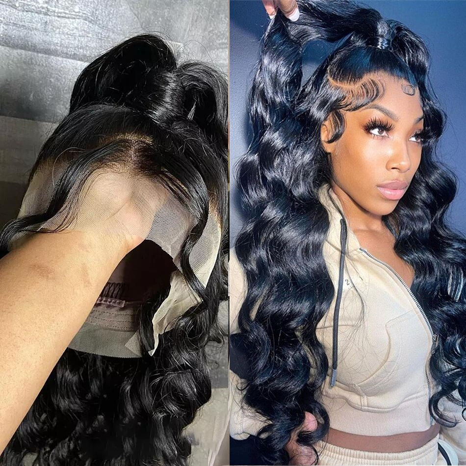 Thumbnail: Body Wave 13x6 Hd Lace Frontal Wig Brazilian 360 Full Lace Glueless Wig Human H