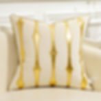 Thumbnail: Aeckself Luxury Geometric Stripe Leather Embroidery Velvet Cushion Cover Home D