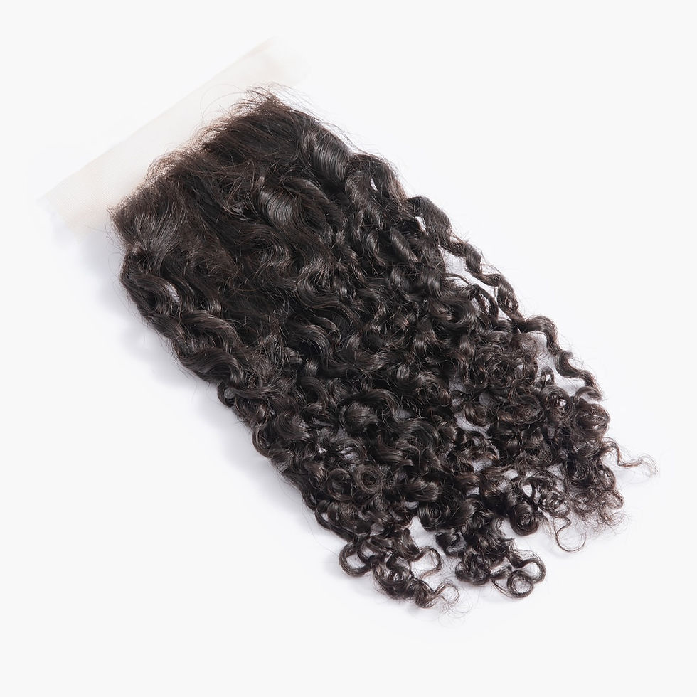 Thumbnail: 4x4 Lace Closure Only Human Hair Small Spirals Curly Closure Brazilian Kinky Cu