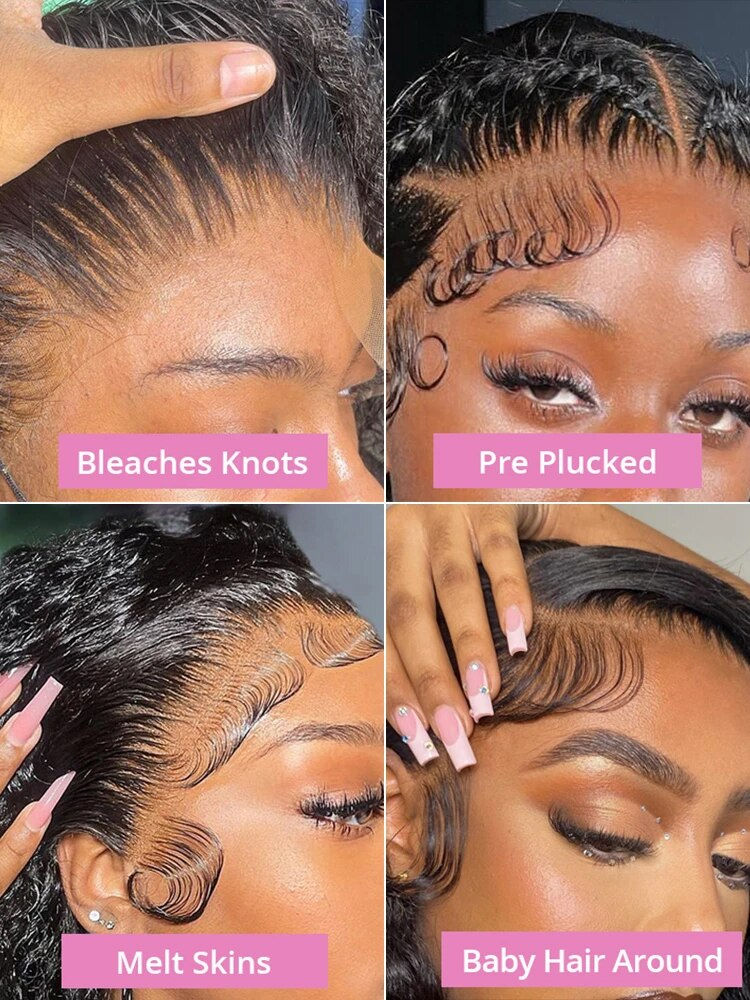 Thumbnail: 34inch Curly 13x4 Lace Front Human Hair Wigs For Women Brazilian Glueless Deep 