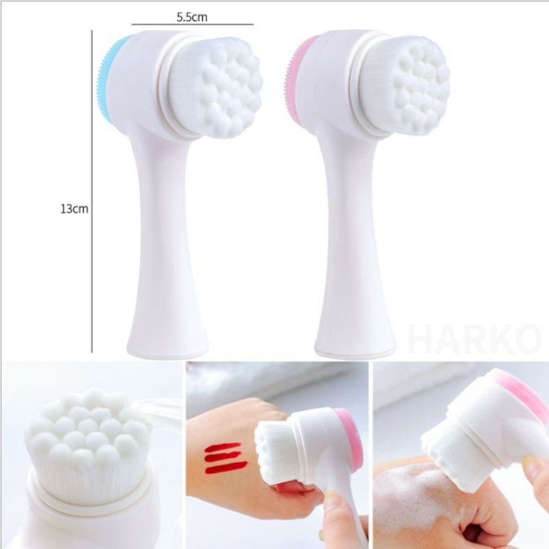 Thumbnail: Silica Gel Facial Brush Double Sided Facial Cleanser Blackhead Removing Product