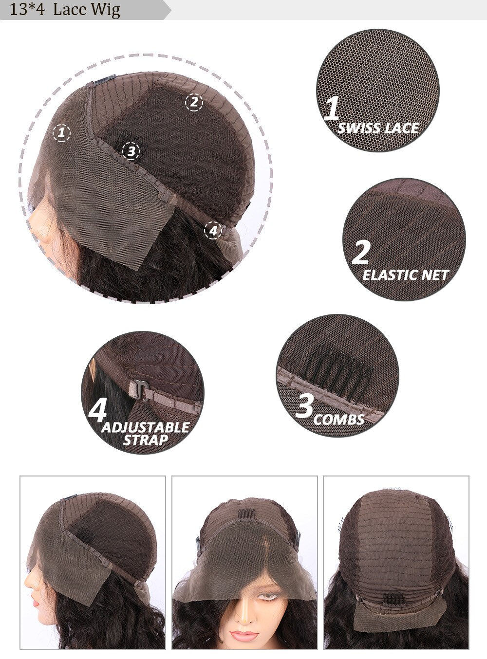 180 Density 26 Inch Long Dark Brown Body Wave 13x4Lace Front Wig For Black Wome