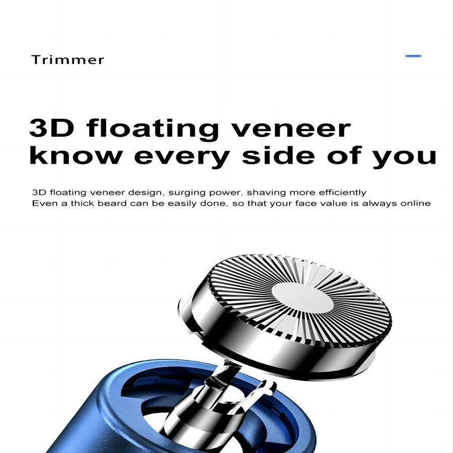 Thumbnail: Blue Electric Men Nose Hair Builder Mini Shaver Knife Head Arbitrary Change Wom