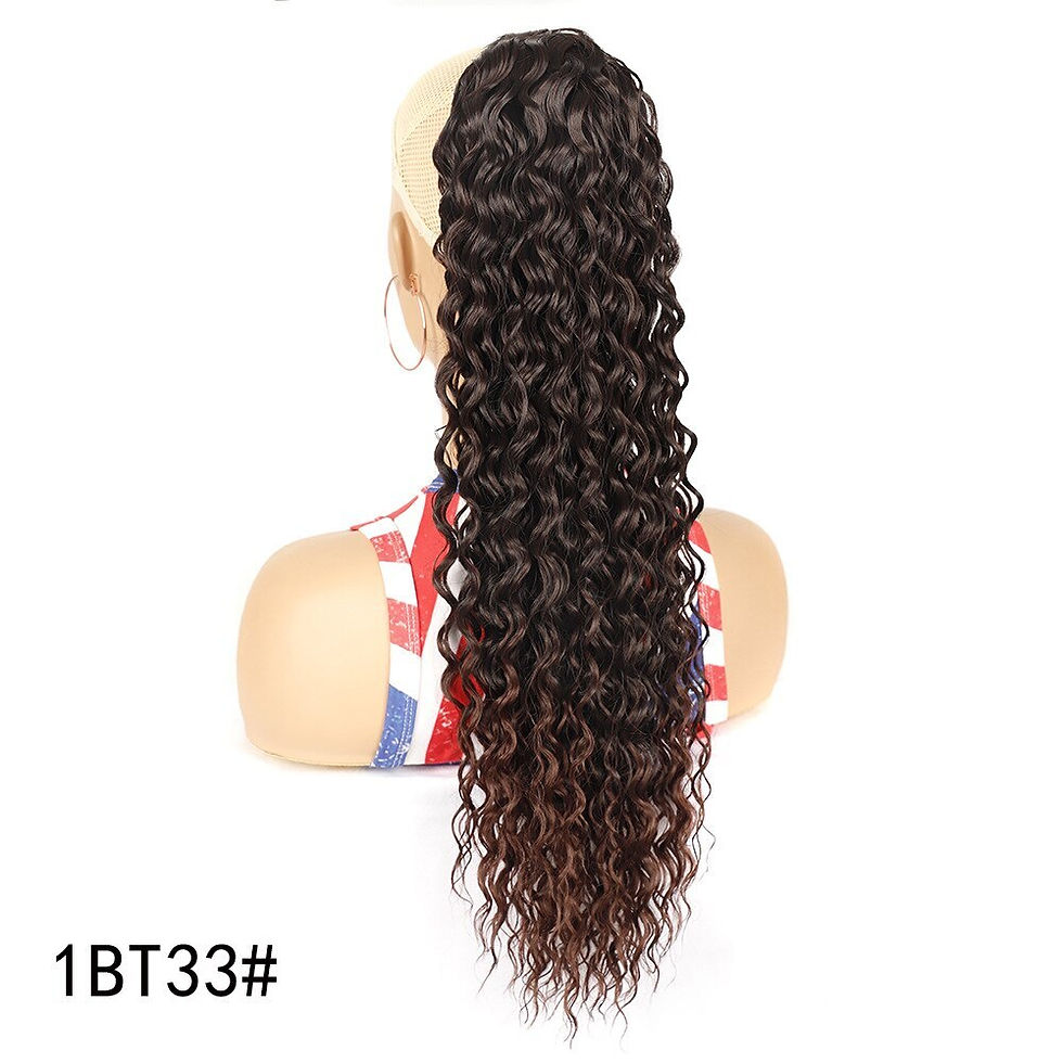 Thumbnail: 26Inch Curly Ponytail Extension For Black Women Drawstring Ponytail Hair Extens