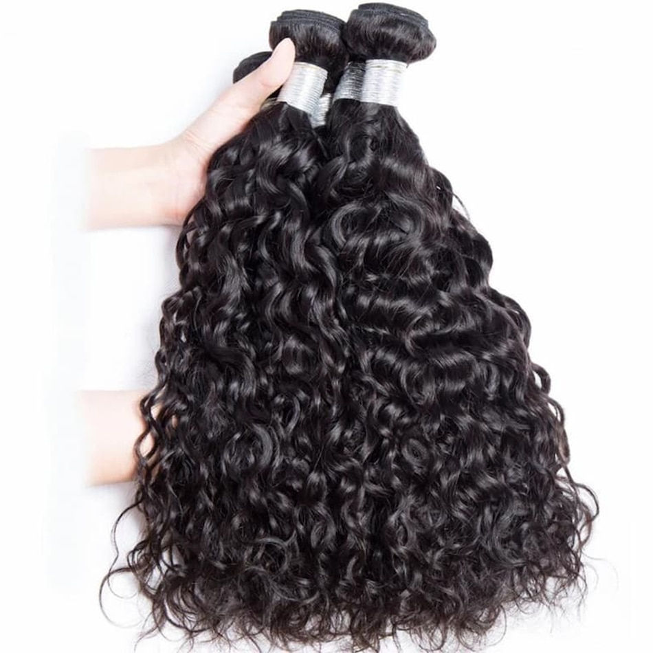 Thumbnail: Water Wave Bundles 12A Peruvian Virgin Human Hair Extensions Wet and Wavy Human