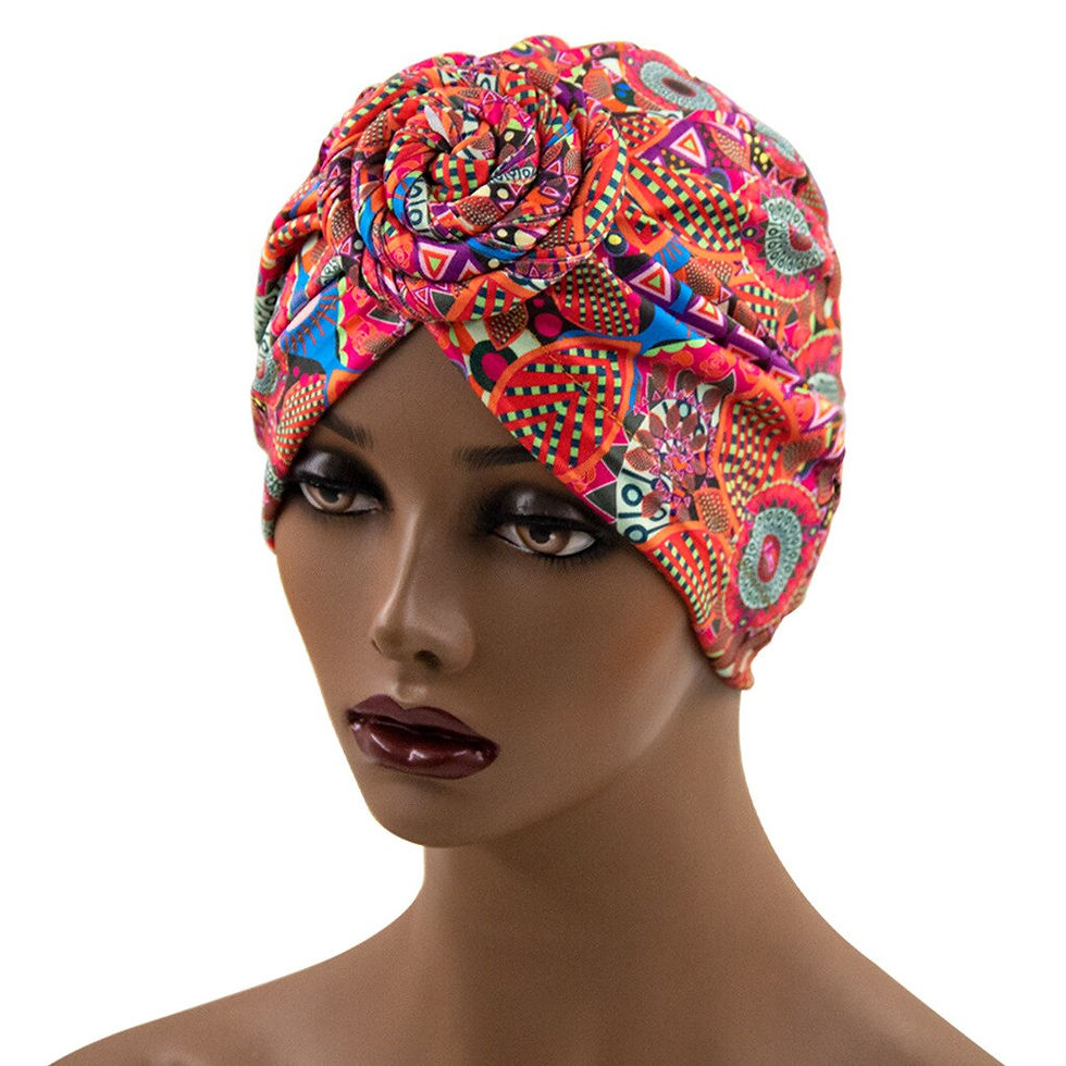 Thumbnail: 2021 Fashion Elastic Hijab Bands Ladies Turban African Printed Swirl Turban Fas