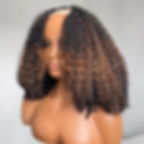 Thumbnail: Soft Long Ombre Blond Short Bob Afro Kinky Curly U Part Wig European Remy Human