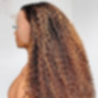 Thumbnail: Preplucked Soft 180%Density 26Inch Long Ombre Blonde Kinky Curly Lace Front Wig