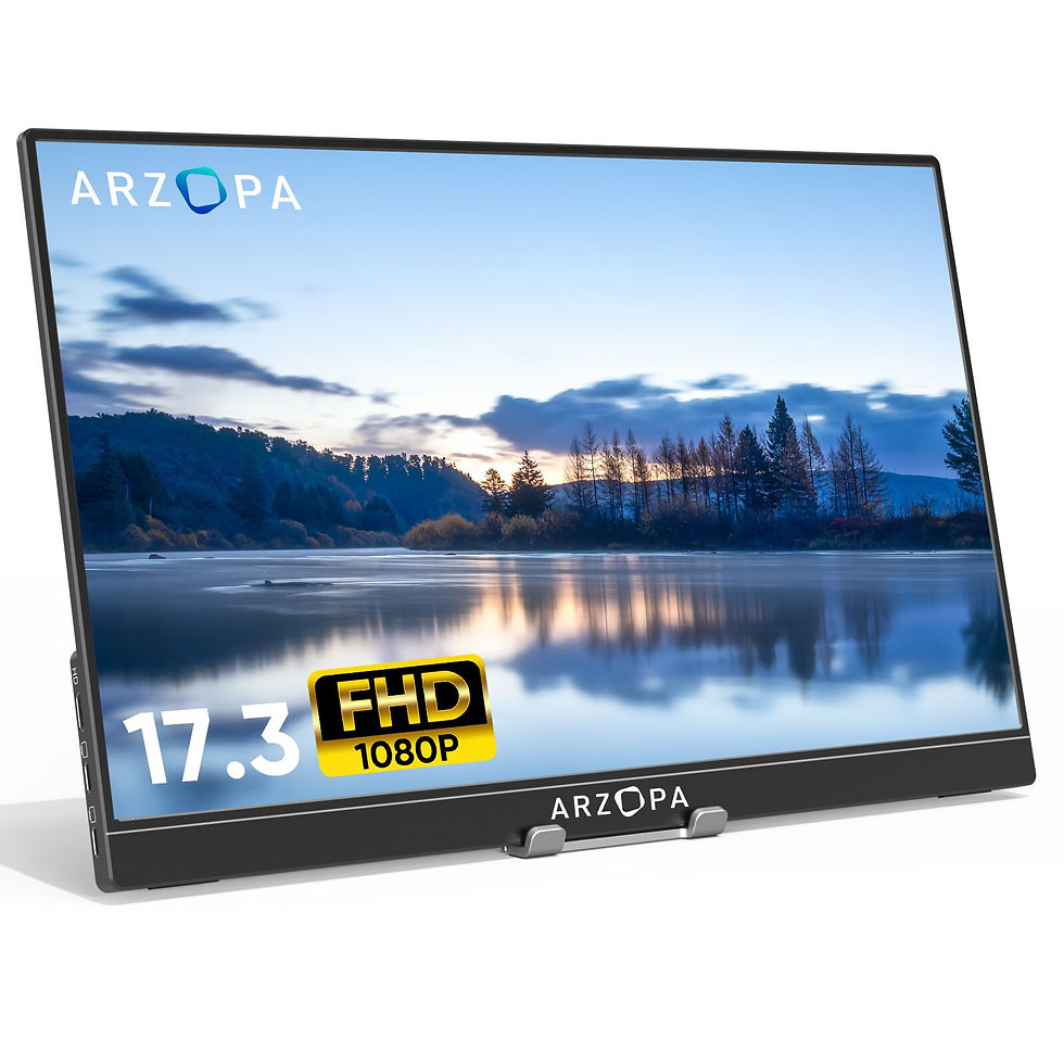 Thumbnail: ARZOPA 17.3" FHD Portable Monitor 1080p External Display IPS Screen USB C HDMI 