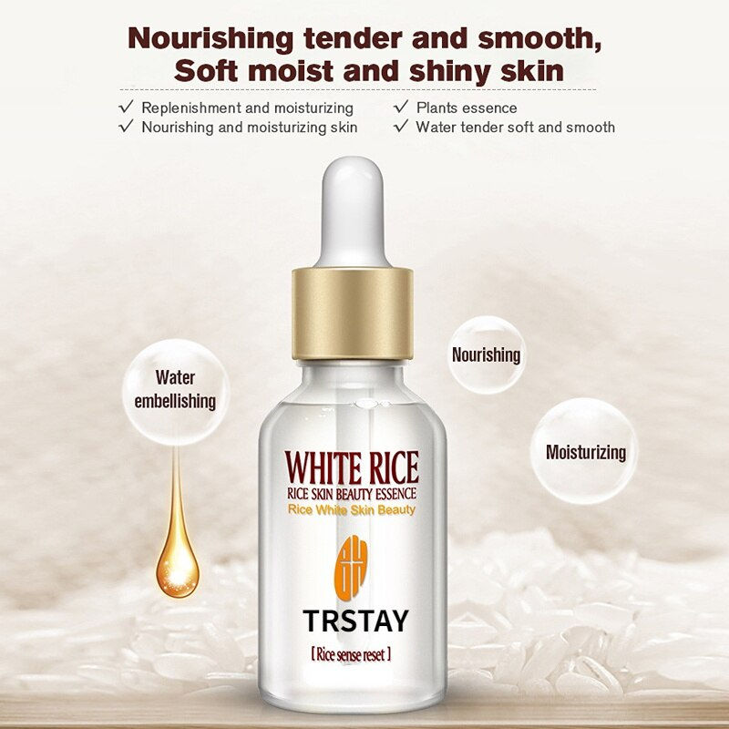 Thumbnail: New White Rice Whitening Serum Face Moisturizing Cream Anti Wrinkle Anti Aging 