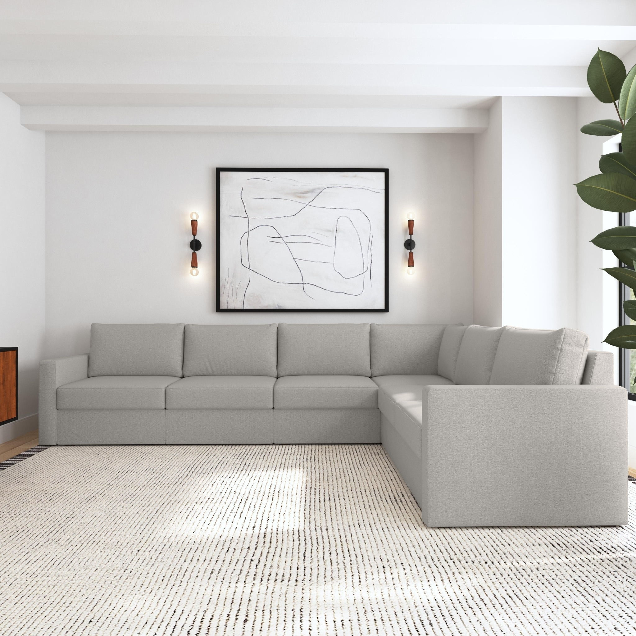 6-Seat Sectional with Standard Arms - 134" x 35" x 103"