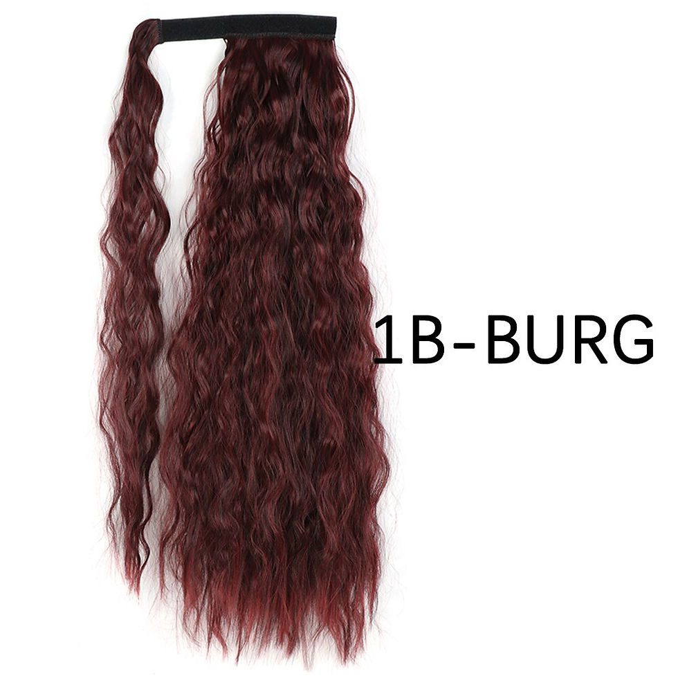 Thumbnail: Synthetic 85cm Long Wavy Ponytail Clip In Hair Extensions Wrap Around Corn Wavy