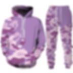 Thumbnail: Colorful Camouflage Print Two Piece Outfits Men's Casual Outdoor Sportswear Hoo