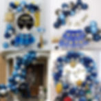 Thumbnail: Yansion Navy Blue and Sliver Latex Metallic Pearlescent Balloon 89Pcs 5in 10in 