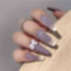 Thumbnail: 24pcs Simple Style Nail Art Colorful Lines Fake Nails In Shape Of Water Drop Pr