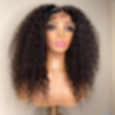 Thumbnail: Preplucked 26 Inches Long 180%Density Glueless Black Kinky Curly Lace Front Wig