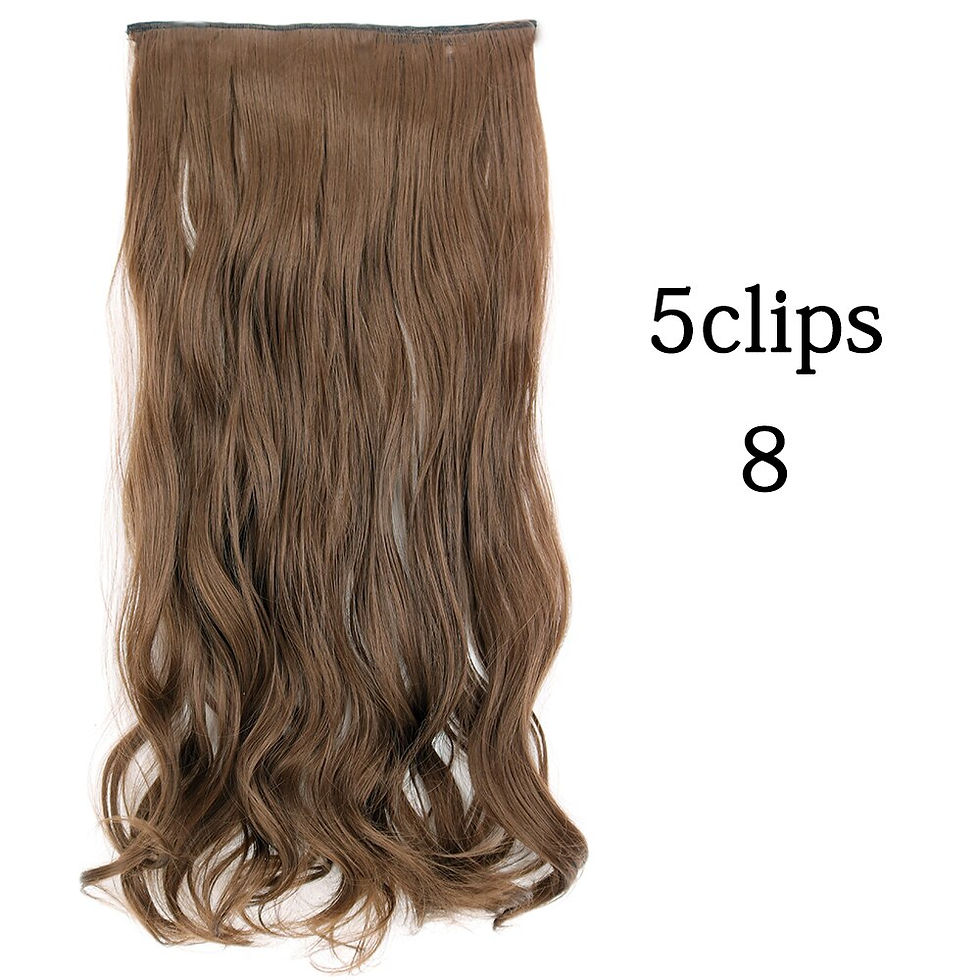 Thumbnail: Synthetic 5 Clip In Hair Extension Natural Blonde Brown Long Wavy Hairstyle Hea